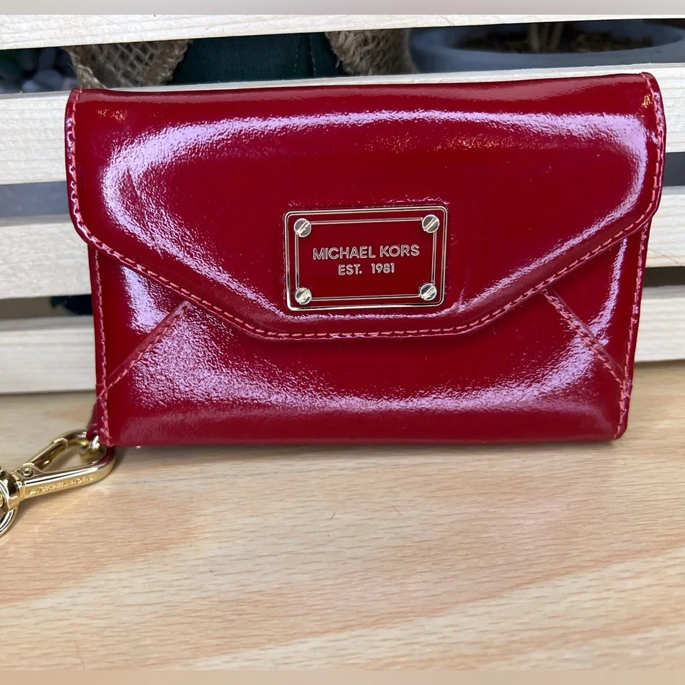 Michael Kors Red/Gold Phone Wallet